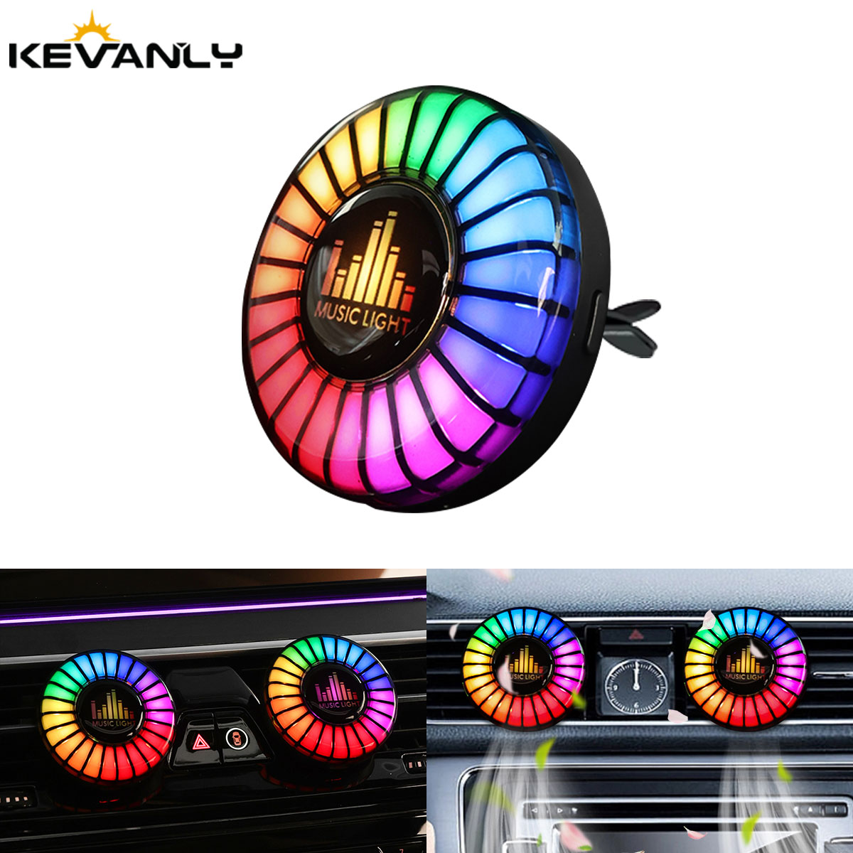 Audio Music Light - ไฟตกแต่งรถยนต์แบบมีจังหวะดนตรี กลิ่นหอมปรับอากาศในรถยนต์ D2 ไฟเปลี่ยนสีติดรถยนต์ ควบคุมผ่านแอพฯ สร้างบรรยากาศดนตรี