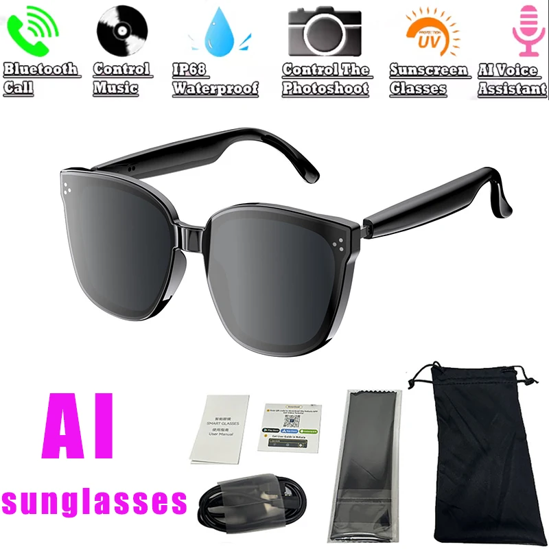 Audio Music Ai - แว่นตาแปล AI อัจฉริยะโพลาไรซ์กรองเลนส์แว่นกันแดด Self-priming เสียงไมโครโฟนในตัวและลําโพง Touch