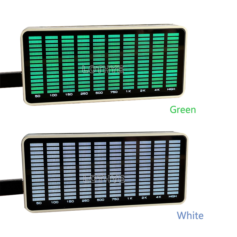 Audio Music Light - มัลติโหมด LED เสียงดนตรีสเปกตรัมสีขาวสีเขียว TYPE-C เปิดใช้งานด้วยเสียงเครื่องบ่งบอกระดับแสงบรรยากาศ Vu