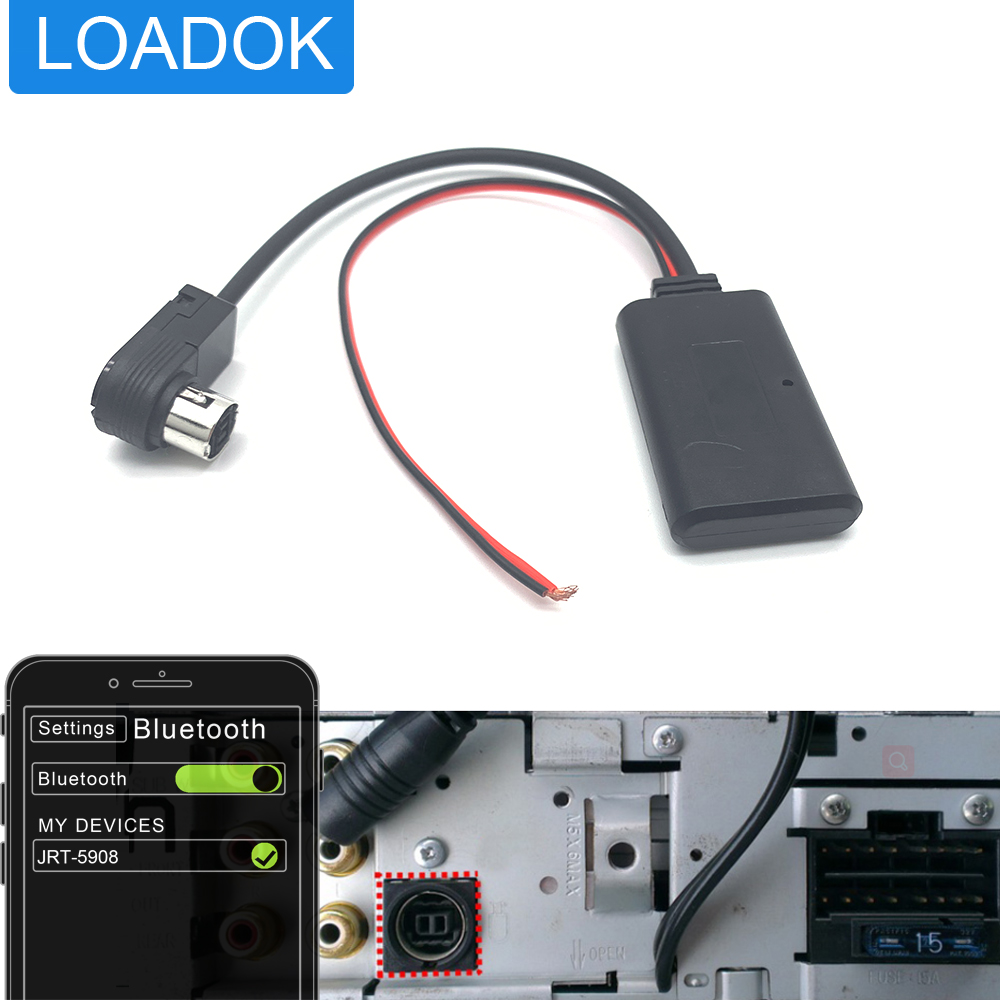Audio Music Ai - โมดูลบลูทูธ 5.0 สำหรับรถยนต์ พร้อมสายอะแดปเตอร์ Aux สำหรับ