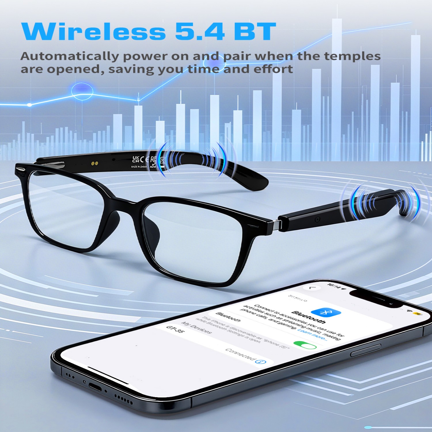 Audio Music Ai - แว่นตาอัจฉริยะ GT35 พร้อมระบบแปลภาษา AI เสียงแบบ Open-Ear