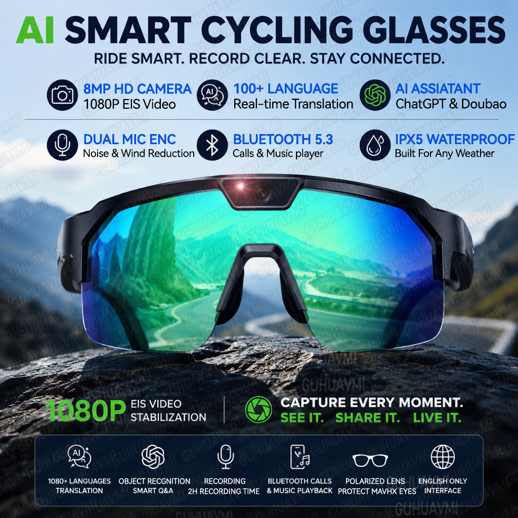 Audio Music To Video Ai Free - แว่นตาอัจฉริยะรุ่นอัปเกรดปี 2026 พร้อมกล้องถ่ายภาพและวิดีโอ 8MP ผู้ช่วย AI