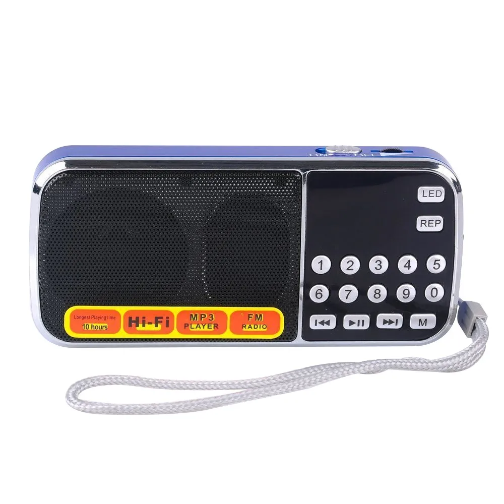 Portable Amplifier Mini - L-088 แบบพกพาHIFI MiniลําโพงMP3 เครื่องเล่นเสียงไฟฉายเครื่องขยายเสียงMicro SD TFวิทยุFM