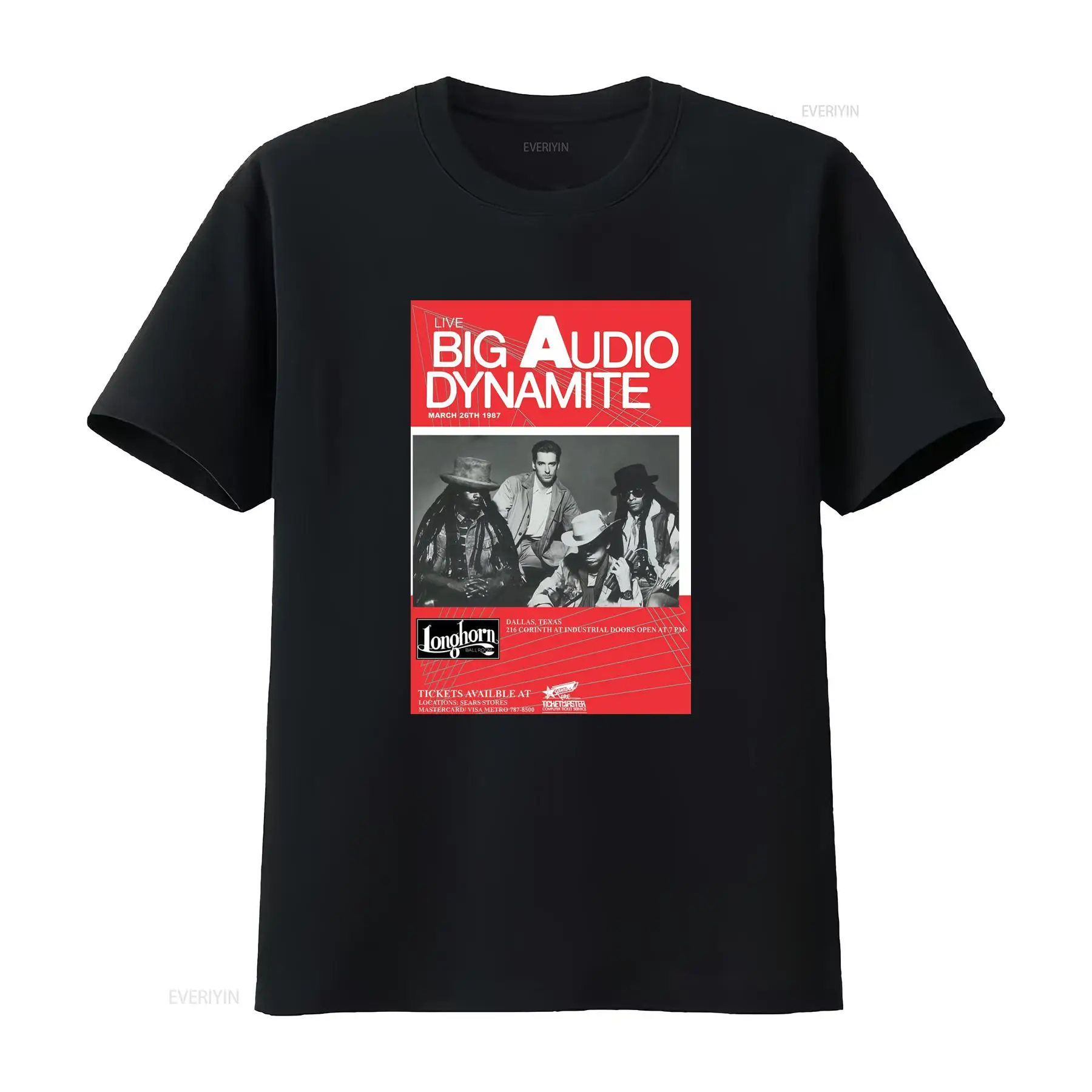 Audio Music Logo - เสื้อยืดโลโก้ Big Audio Dynamite คอกลมลำลอง พิมพ์ลายวงดนตรีชื่อดัง
