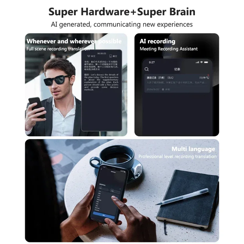 แว่นตาแปลภาษาด้วย AI แว่นกันแด - Audio Music Ai บทวิจารณ์และราคา