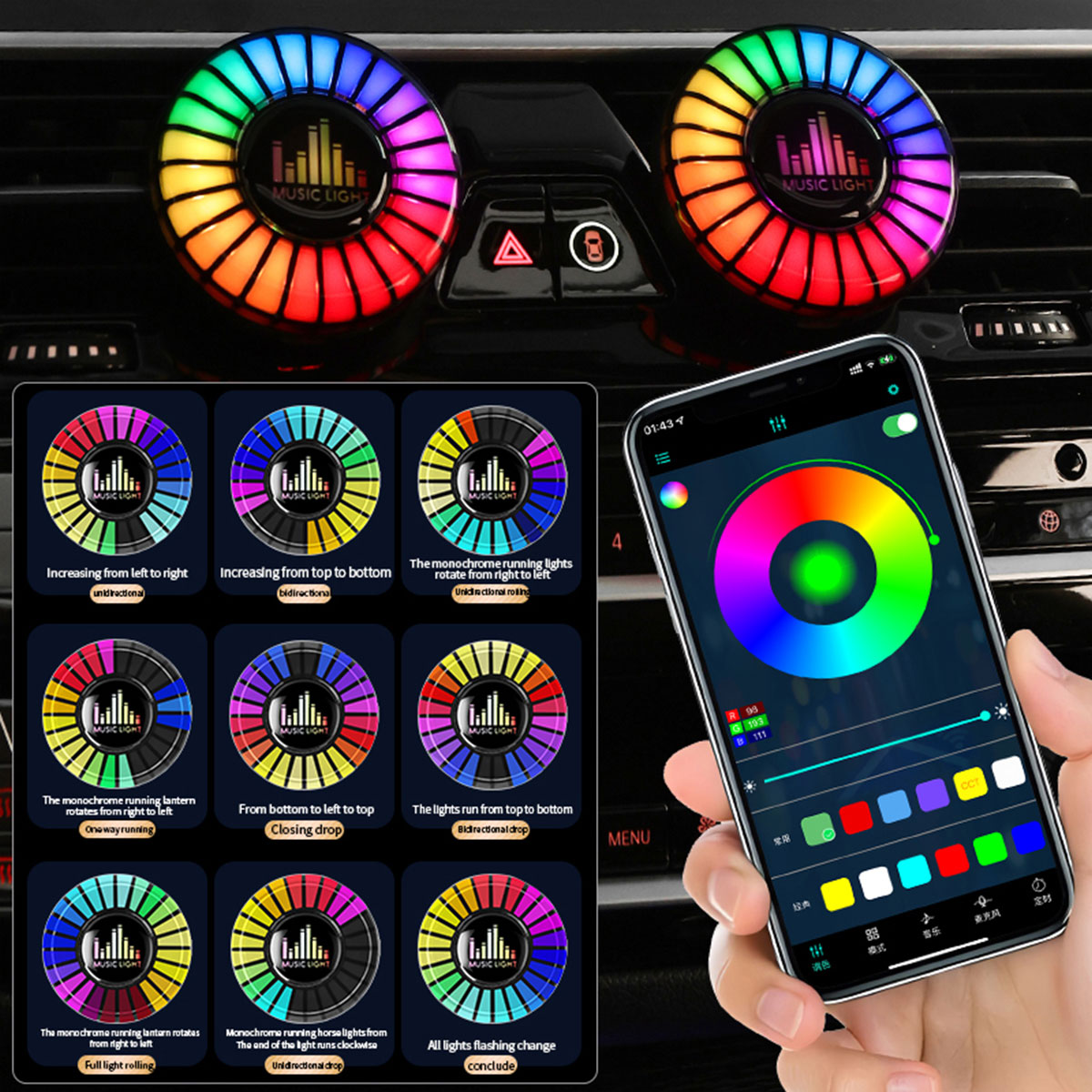ไฟตกแต่งรถยนต์แบบมีจังหวะดนตรี - Audio Music Light บทวิจารณ์และราคา