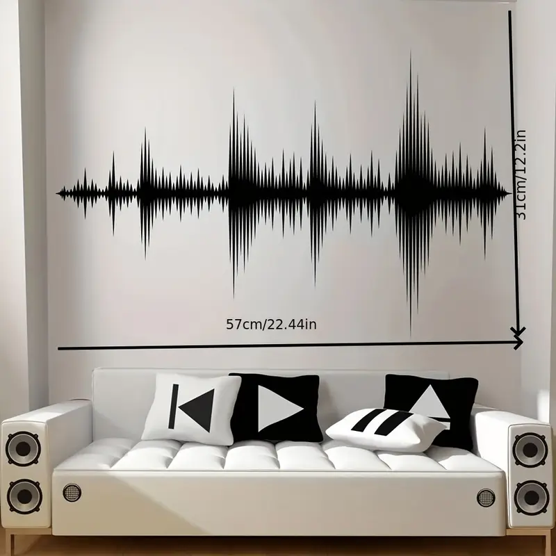 สติ๊กเกอร์ติดผนังลายคลื่นเสียง - Audio Music Wallpaper บทวิจารณ์และราคา