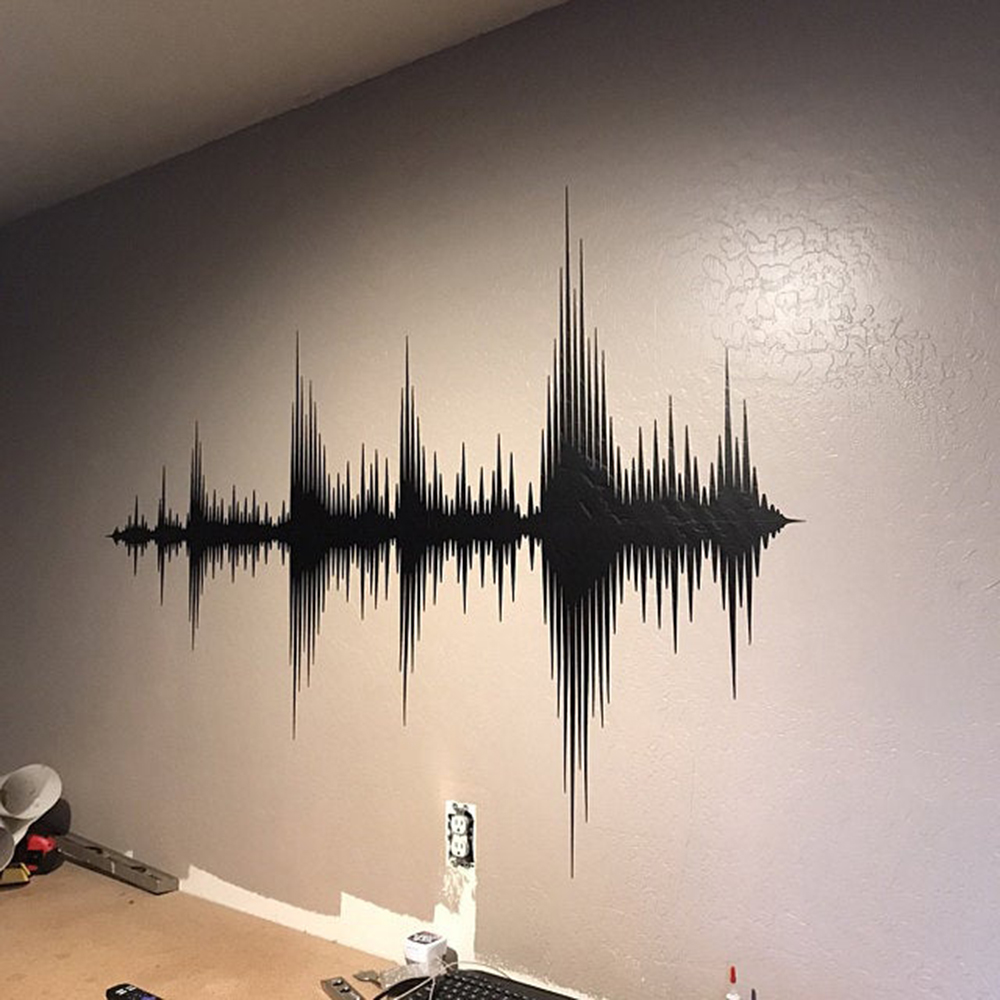 เสียง WAVE Wall Decal คลื่นเสี - Audio Music Wallpaper บทวิจารณ์และราคา