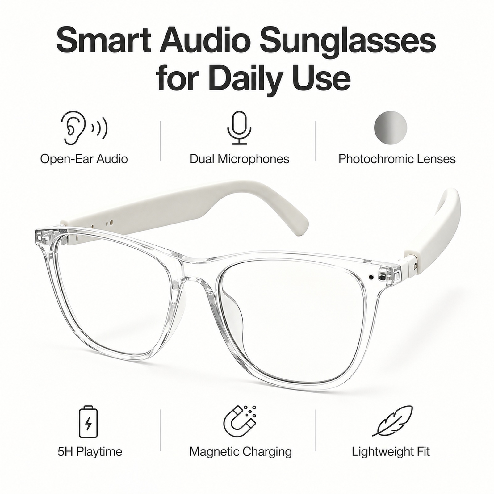 แว่นกันแดดเปลี่ยนสีอัตโนมัติสำ - Audio Music Ai บทวิจารณ์และราคา