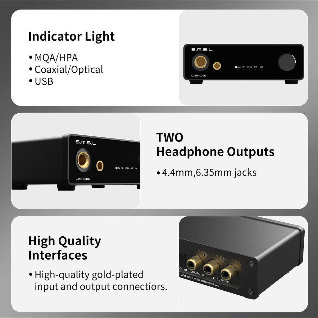 SMSL DS100 MQA MQA-CD ถอดรหัสเ - Portable Amplifier Mini บทวิจารณ์และราคา