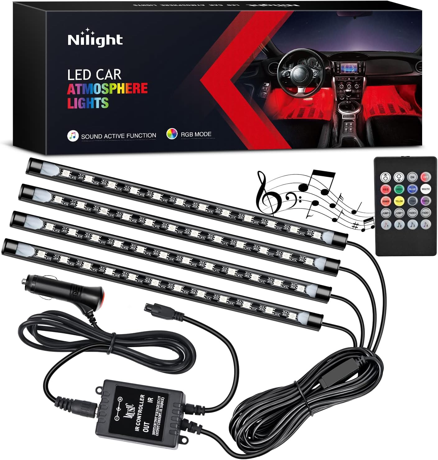 Nilight - TR-06 4PCS 48 LED ไฟ - Audio Music Light บทวิจารณ์และราคา